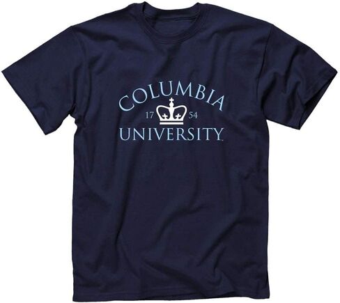 Columbia University Short Sleeve Classic Fit Cotton T-Shirt with Crown Logo in Kuwait