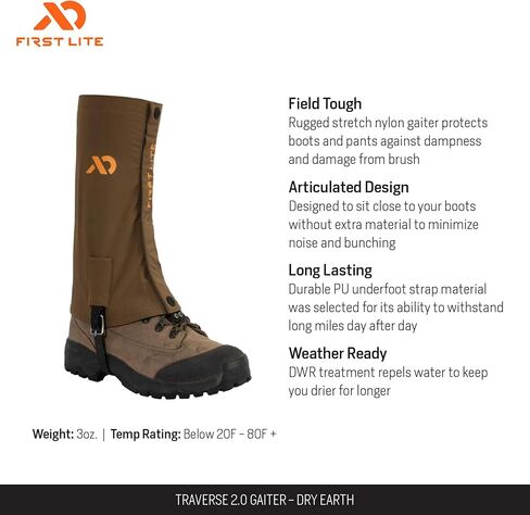 حذاء First Lite Traverse 2.0 Gaiter - حذاء صيد مموه متين مقاوم للماء in Kuwait