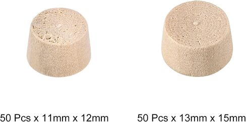 uxcell 1/2 Inch and 7/16 Inch Wood Button Top Plugs Cherry Hardwood Furniture Plugs 9/25 Inch Height 100pcs in Saudi Arabia