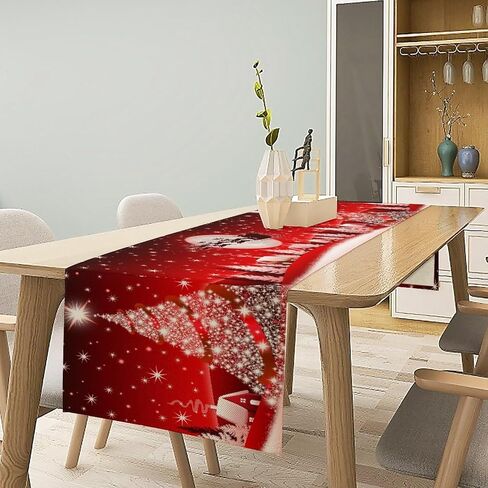 Rustic Moose Deer Bear Table Runner, Retro Vintage Bear Cottage Country Style Cabin Farmhouse Dinner Runner for Home Kitchen Dining Table Decoration 13"x36" in Saudi Arabia