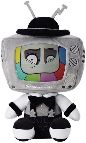 Mr. Puzzles Plush, Puzzlevision, SMG4 Game Fans Gift,Pillow for Kids and Adults (Mr Puzzles Happy) (B), Black in Saudi Arabia