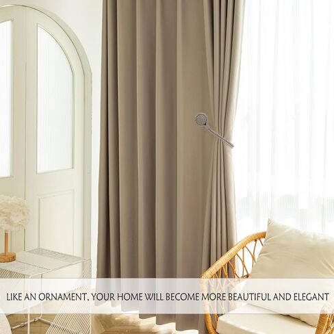 Curtain Tiebacks Magnetic Rope Curtain Tie Backs for Curtains 2 Pack Handmade Outdoor Window Curtain Holdbacks for Drapes, Grey in Saudi Arabia