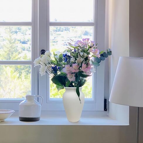 Ceramic Black Vase Home Decor, 9 Inch Wide Mouth Pottery Vase, Vintage Farmhouse Vase Boho Neutral Decor, Terracotta Rustic Vase for Living Room, Entryway, Floor, Mantel Decoration in Kuwait