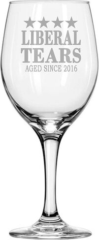 Liberal Tears Donald Trump MAGA make america great again Republican Idea Wine Glass (10 oz rock whickey glass) in Saudi Arabia
