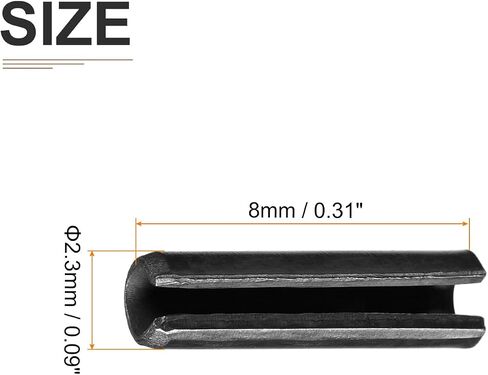 1.7mmx8mm(DxL) Slotted Spring Pin - 30Pack - Good for Home Machine Fastener - Carbon Steel Spring Dowel Tension Roll Pin - Black in Saudi Arabia