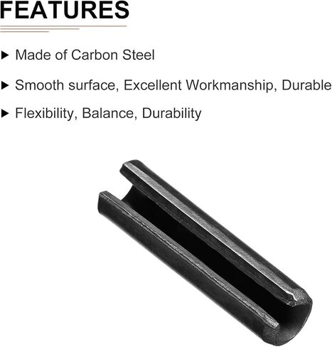 1.7mmx8mm(DxL) Slotted Spring Pin - 30Pack - Good for Home Machine Fastener - Carbon Steel Spring Dowel Tension Roll Pin - Black in Saudi Arabia
