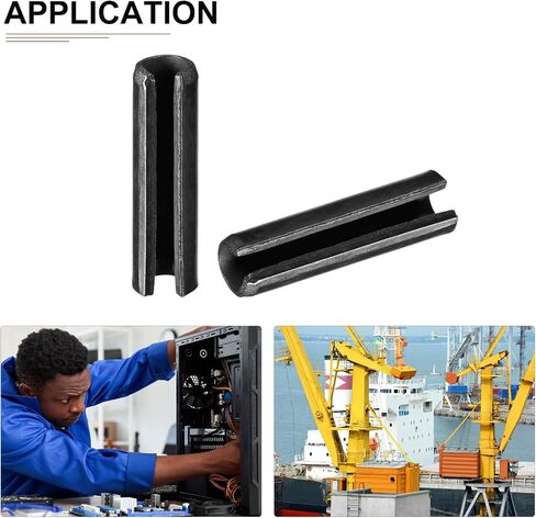 1.7mmx8mm(DxL) Slotted Spring Pin - 30Pack - Good for Home Machine Fastener - Carbon Steel Spring Dowel Tension Roll Pin - Black in Saudi Arabia