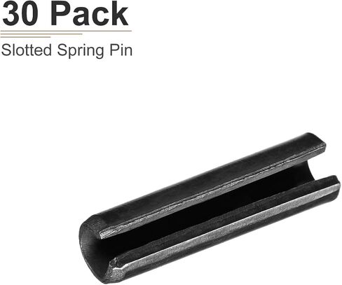 1.7mmx8mm(DxL) Slotted Spring Pin - 30Pack - Good for Home Machine Fastener - Carbon Steel Spring Dowel Tension Roll Pin - Black in Saudi Arabia