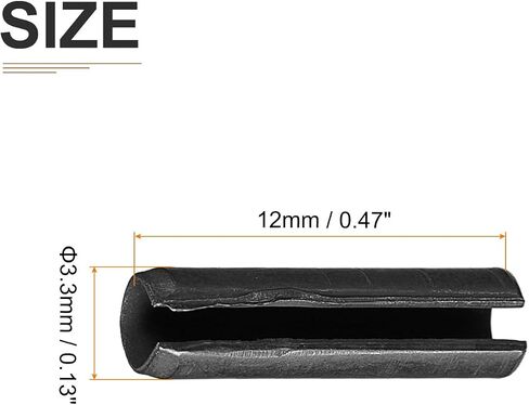 1.7mmx8mm(DxL) Slotted Spring Pin - 30Pack - Good for Home Machine Fastener - Carbon Steel Spring Dowel Tension Roll Pin - Black in Saudi Arabia