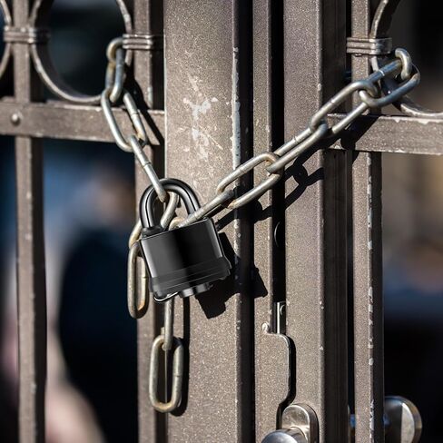 8 قطع أقفال مقاومة للماء مع مفاتيح خارجية مغطاة بالفولاذ شديد التحمل وواسعة وطويلة بقفل 2.32 بوصة أسود مقاوم للطقس مجموعة قفل من البولي فينيل كلوريد للمرآب والسياج والسقيفة والساحة in Saudi Arabia