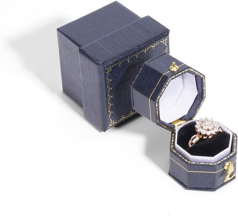 Mini size Metal glossy with LED Jewelry Gift Box - Easy to fit into your pocket or handbag - Blue in Saudi Arabia