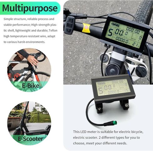 شاشة MUSELK SPOECRTN E-Bike KT-LCD3 24V/36V/48V مع قابس مقاوم للماء وعادي لوحدة التحكم KT، ملحقات مجموعة أدوات تحديث الدراجة الكهربائية in Saudi Arabia