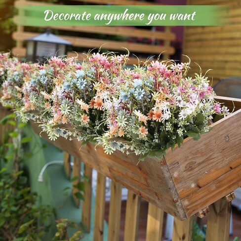 24 Pcs Faux Daisy Flowers Fake Wild Flowers Faux Wildflowers Artificial Wildflowers for Decoration Wild Flowers Artificial Spring Summer UV Resistant Floral Arrangements for Home Outdoor in Saudi Arabia
