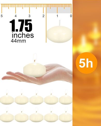 80 قطعة من الشموع العائمة غير المعطرة مقاس 1.73 بوصة من تريلا، شموع تيلايت بدون قطرات ديكورات منزلية، شموع حرق لطيفة وأنيقة لمزهريات الزفاف وإكسسوارات الحفلات المركزية (أبيض) in Saudi Arabia