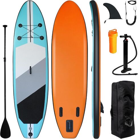 Inflatable Stand Up Paddle Board with Premium SUP Accessories, Wide Stable Design, Non-Slip Comfort Deck and Adjustable Paddle for Youth & Adults of All Skill Levels in Saudi Arabia