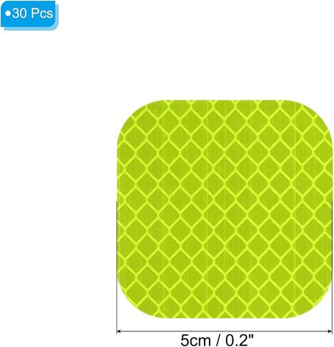 PATIKIL Reflective Stickers, 30 Pcs Safety High Visibility Reflective Sticker Waterproof Driveway Reflectors for Bicycle, Motorcycle, Fluorescent Yellow (Square) in Saudi Arabia