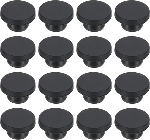 PATIKIL 15.5mm Diameter Rubber Hole Plugs, 16 Pcs Silicone Rubber Round Hole Stoppers for 15mm Hole, Black in Saudi Arabia
