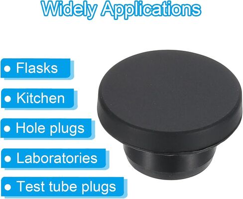 PATIKIL 15.5mm Diameter Rubber Hole Plugs, 16 Pcs Silicone Rubber Round Hole Stoppers for 15mm Hole, Black in Saudi Arabia