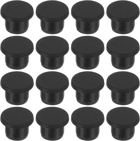 PATIKIL 15.5mm Diameter Rubber Hole Plugs, 16 Pcs Silicone Rubber Round Hole Stoppers for 15mm Hole, Black in Saudi Arabia