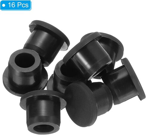 PATIKIL 15.5mm Diameter Rubber Hole Plugs, 16 Pcs Silicone Rubber Round Hole Stoppers for 15mm Hole, Black in Saudi Arabia