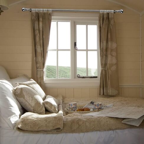 Curtain Rods for Windows 34 to 68 Inch, INFLATION Silver 1" Adjustable Telescoping Single Rod for Curtains, Heavy Duty Drapery Rod for Bedroom, Living Room, Door in Saudi Arabia