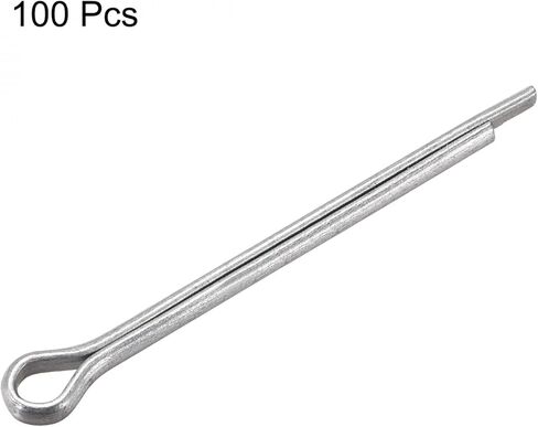 uxcell Split Cotter Pin - 5/32 inch x 1 37/64 inch (4mm x 40mm) Carbon Steel 2-Prongs Silver Tone Fastener Clip Key 100Pcs in Saudi Arabia