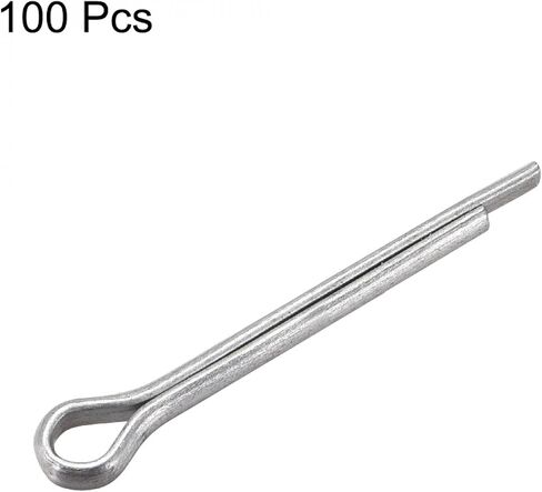 uxcell Split Cotter Pin - 5/32 inch x 1 37/64 inch (4mm x 40mm) Carbon Steel 2-Prongs Silver Tone Fastener Clip Key 100Pcs in Saudi Arabia