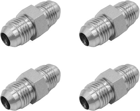 (4-PACK) 2403-06-06 Hydraulic Hose Adapter Fitting 3/8" Male JIC 37° Flare (9/16"-18UNF) × 3/8" Male JIC 37° Flare (9/16"-18UNF) SAE Straight Pipe Joints Tube Connector Carbon Steel in Saudi Arabia