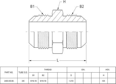 (4-PACK) 2403-06-06 Hydraulic Hose Adapter Fitting 3/8" Male JIC 37° Flare (9/16"-18UNF) × 3/8" Male JIC 37° Flare (9/16"-18UNF) SAE Straight Pipe Joints Tube Connector Carbon Steel in Saudi Arabia