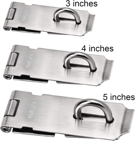 6 PCS 5-Inch Security Padlock Hasp and Staples, Heavy Duty Folding Lock Hasps Made of 304 Stainless Steel and 48 PCS Mounting Screws, Lock Hasps for Gate Lock Padlock Shed Door Latch in Saudi Arabia