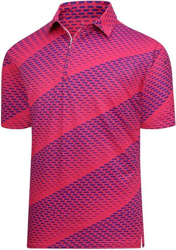 Hodaweisolp Men's Golf Shirts Dry Fit Moisture Wicking Performance Athletic Zipper Short Sleeve Polo Shirt for Men in Saudi Arabia