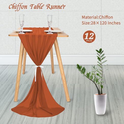 12 حزمة من مفرش طاولة من الشيفون الأخضر الزمردي بطول 10 أقدام، مقاس 28 × 120 بوصة، مفرش طاولة شفاف، مفرش طاولة رومانسي لديكور الزفاف، وحفلات استقبال المولود الجديد، وديكورات طاولات الكيك في حفلات أعياد الميلاد in Kuwait