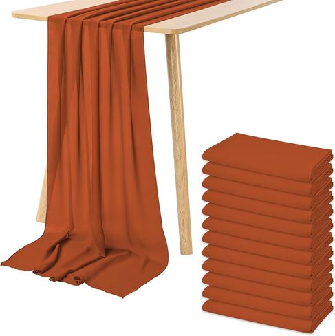 12 حزمة من مفرش طاولة من الشيفون الأخضر الزمردي بطول 10 أقدام، مقاس 28 × 120 بوصة، مفرش طاولة شفاف، مفرش طاولة رومانسي لديكور الزفاف، وحفلات استقبال المولود الجديد، وديكورات طاولات الكيك في حفلات أعياد الميلاد in Kuwait