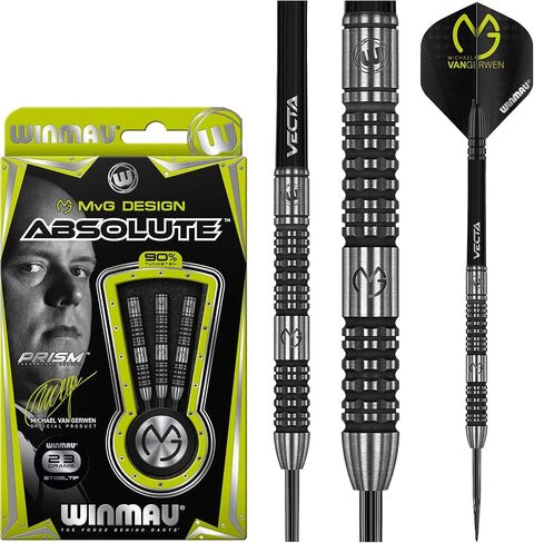 Winmau Michael Van Gerwen MvG Absolute Tungsten Darts Set with Prism Flights and Vecta Shafts (Stems) in Saudi Arabia
