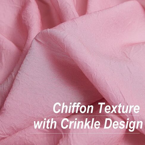 Pink Ombre Chiffon Sheer Window Scarf Valance Living Room 216 Inch Long | Curtain 18ft for Girls Bedroom Decor, 52"W Crinkle Soft Window Semi Sheer Valance for Holiday, Wedding Party Decor, 1 Piece in Saudi Arabia