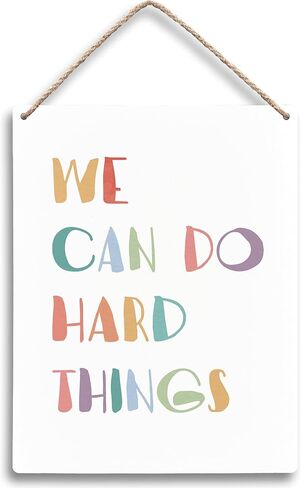 Inspirational Progress Over Perfection Hanging Wooden Signs 12x6, Motivational Mental Health Wall Decor for Classroom Kids Room Playroom, Mental Health Home Decor Gifts for Kids Boys Girls in Saudi Arabia
