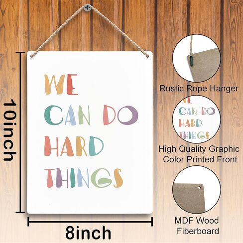 Inspirational Progress Over Perfection Hanging Wooden Signs 12x6, Motivational Mental Health Wall Decor for Classroom Kids Room Playroom, Mental Health Home Decor Gifts for Kids Boys Girls in Saudi Arabia