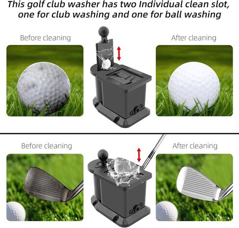 Roykaw Golf Cart Ball Washer with Club Head Cleaner, Golf Ball Cleaner Universal Compatible with EZGO, Club Car, Yamaha, Advanced EV, w/Upgrade Precedent Base Bracket in Saudi Arabia