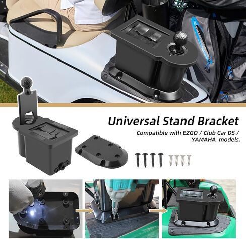 Roykaw Golf Cart Ball Washer with Club Head Cleaner, Golf Ball Cleaner Universal Compatible with EZGO, Club Car, Yamaha, Advanced EV, w/Upgrade Precedent Base Bracket in Saudi Arabia