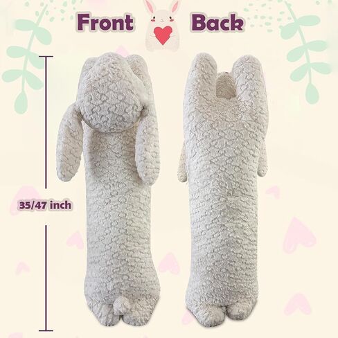 Hofun4U Rabbit Plush Pillow, Rabbit Stuffed Animal, Rabbit Plush Long Body Pillow Gift for Kids Adults (White,47 inch) in Saudi Arabia