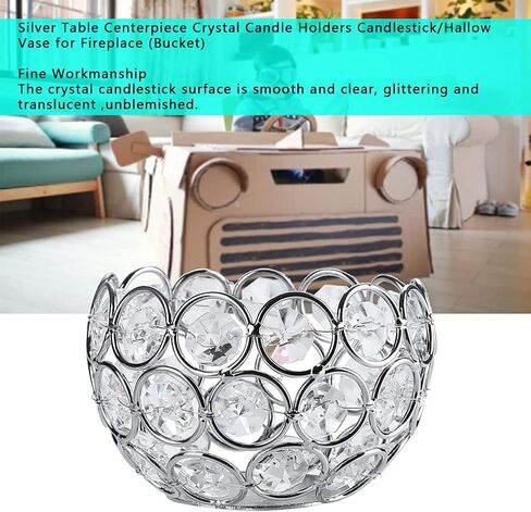 Crystal Votive Candle Holder, Silver Crystal Tea Light Candle Holder Decorative Centerpieces Candle Lantern for Wedding, Thanksgiving Day Tealight Candle Holder(Bowl) in Saudi Arabia