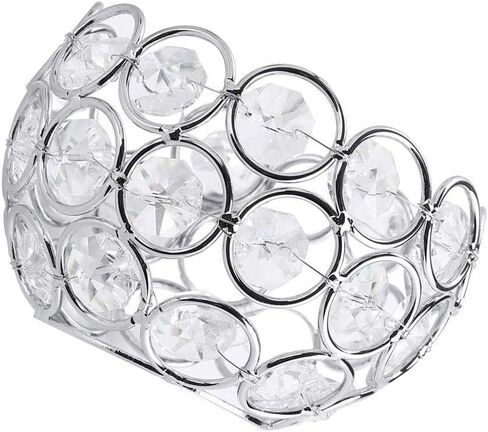 Crystal Votive Candle Holder, Silver Crystal Tea Light Candle Holder Decorative Centerpieces Candle Lantern for Wedding, Thanksgiving Day Tealight Candle Holder(Bowl) in Saudi Arabia