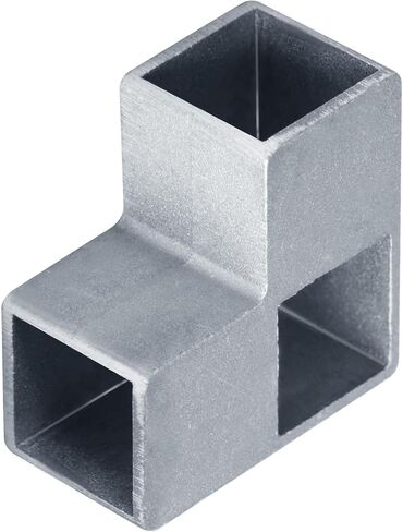 10 عبوات من موصلات الزوايا ثلاثية الاتجاهات لأنبوب مربع 1-1/4 × 1-1/4 بوصة (32 × 32 مم)، وصلة ألومنيوم مصبوبة 90 درجة، تركيب الدرابزين، مشابك سياج نهاية هيكلية لسياج السلسلة (بدون براغي) in Kuwait