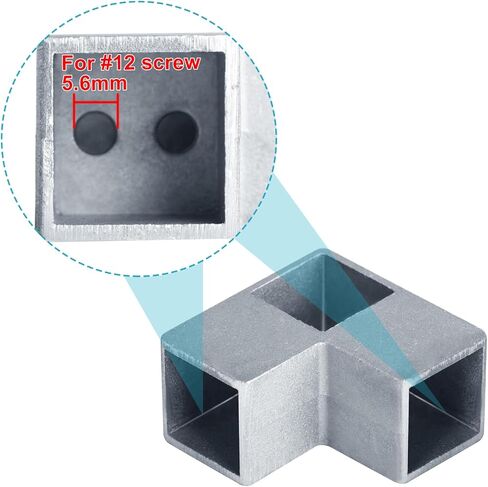 10 عبوات من موصلات الزوايا ثلاثية الاتجاهات لأنبوب مربع 1-1/4 × 1-1/4 بوصة (32 × 32 مم)، وصلة ألومنيوم مصبوبة 90 درجة، تركيب الدرابزين، مشابك سياج نهاية هيكلية لسياج السلسلة (بدون براغي) in Kuwait