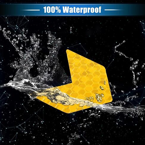 10 Pcs Reflective Stickers, 1.77"x1.54" Arrow Shape Safety Tape Reflector Universal for Cars Trucks Trailers Waterproof PET Yellow in Saudi Arabia