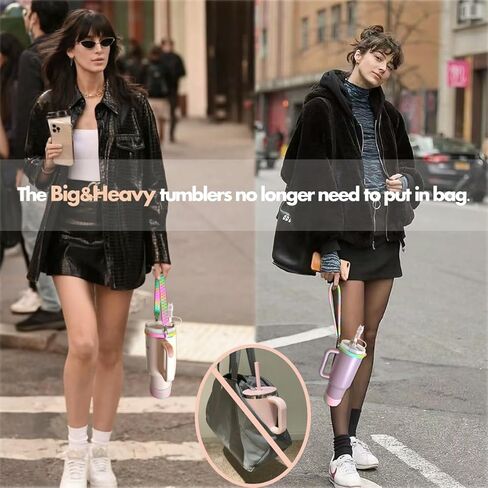 Stanley Cup Accessories Set Including Stanley boot, Water bottle holder with strap, Stanley spill stopper and Straw cover cap for stanley accessories 40 oz & 30oz tumbler(Set:1+1+1+1pcs) in Kuwait