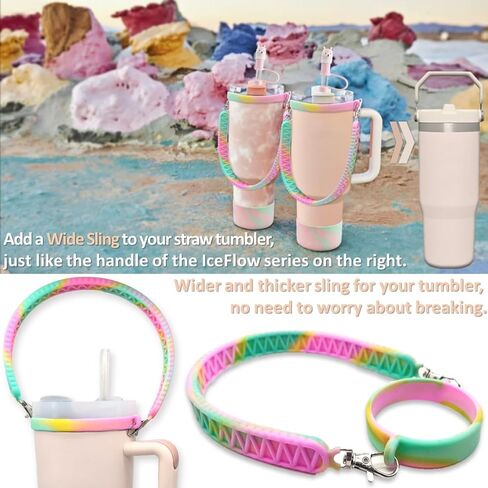 Stanley Cup Accessories Set Including Stanley boot, Water bottle holder with strap, Stanley spill stopper and Straw cover cap for stanley accessories 40 oz & 30oz tumbler(Set:1+1+1+1pcs) in Kuwait