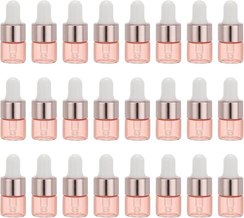 PATIKIL 10ml Glass Dropper Bottle, 24Pcs Leakproof Eye Dropper Essential Oils Sample Liquid Perfume Container for Storage Home Travel, Pink in Saudi Arabia