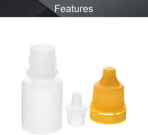 Othmro 20Pcs 0.2oz Lab Dropping Bottles 5ml PE Plastic Bottles Lab Eye Dropper Bottles Squeezable Eye Liquid Drop Bottle Small Mouth Drop Bottles Sample Seal Storage Bottles with Yellow Cap for Travel in Saudi Arabia