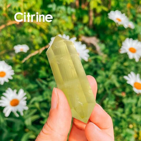 Runyangshi Natural Citrine Crystal Stone Double Pointed Crystal Point 6 Faceted Chakra Reiki Healing Stone Crystal Gemstone Gift in Saudi Arabia